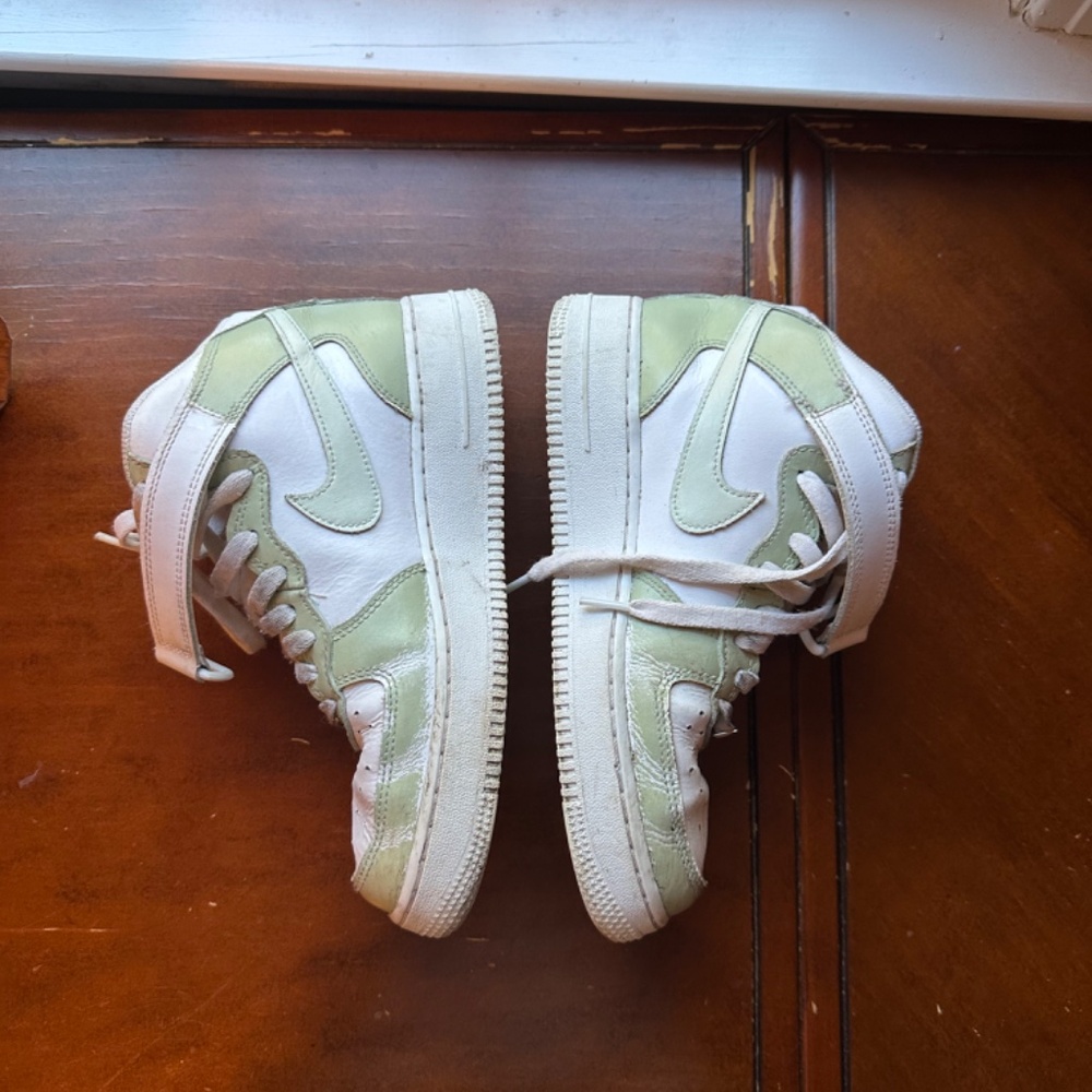 Custom-Made (Etsy) Nike Air Force 1 Sneakers Mid Sage Avocado Green Tea - Picture 11 of 12